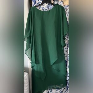 Elegant Green Chiffon Dress